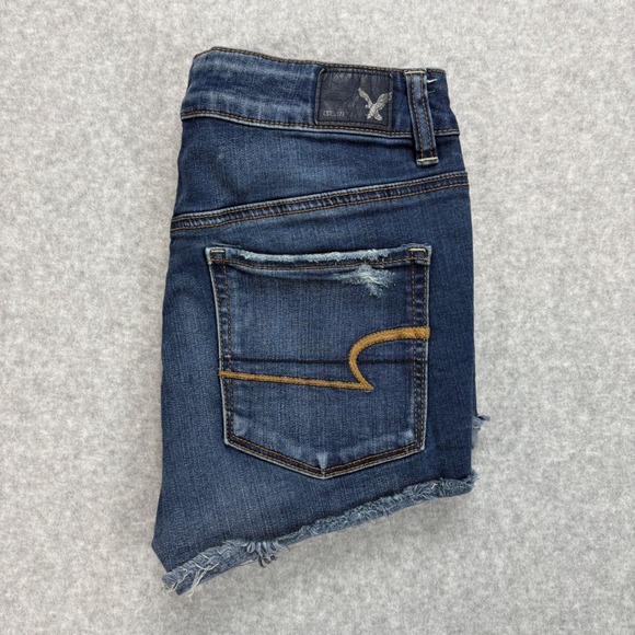 American Eagle Outfitters Pants - American Eagle Jeans Shorts Womens 8 Blue Dark Wash Super Stretch Distressed